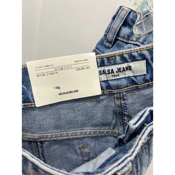 NWT Salsa Jeans Denim Midi Skirt 28 6 Mermaid Western Cowgirl No Slit Light Wash - Picture 8 of 14